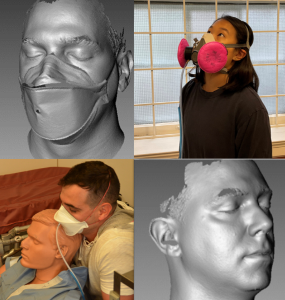 Images of respirator fit testing for emergency service workers